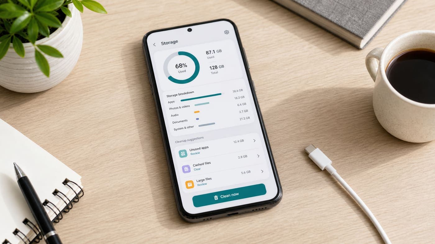 Phone storage cleanup dashboard