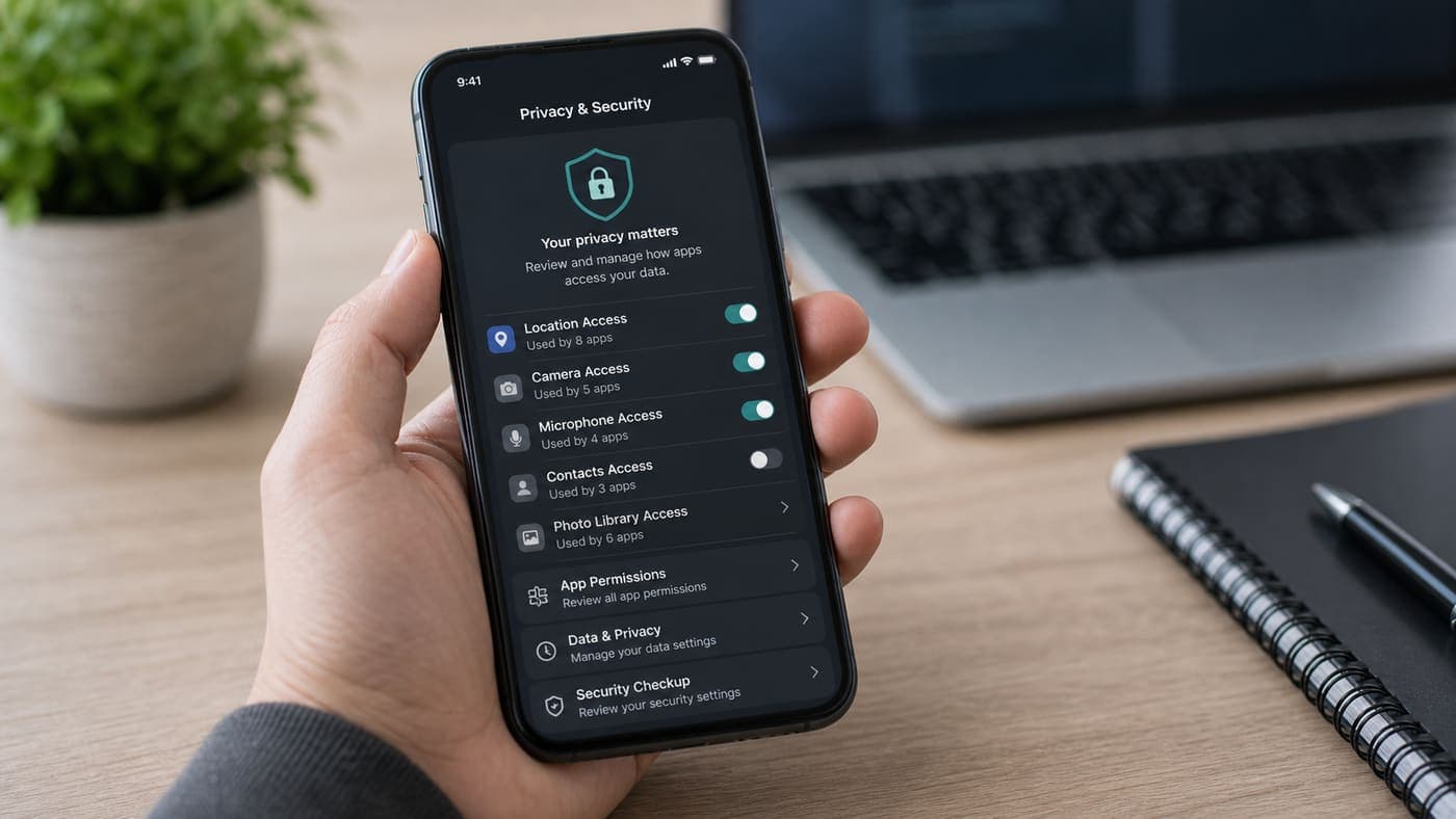 App permissions security screen