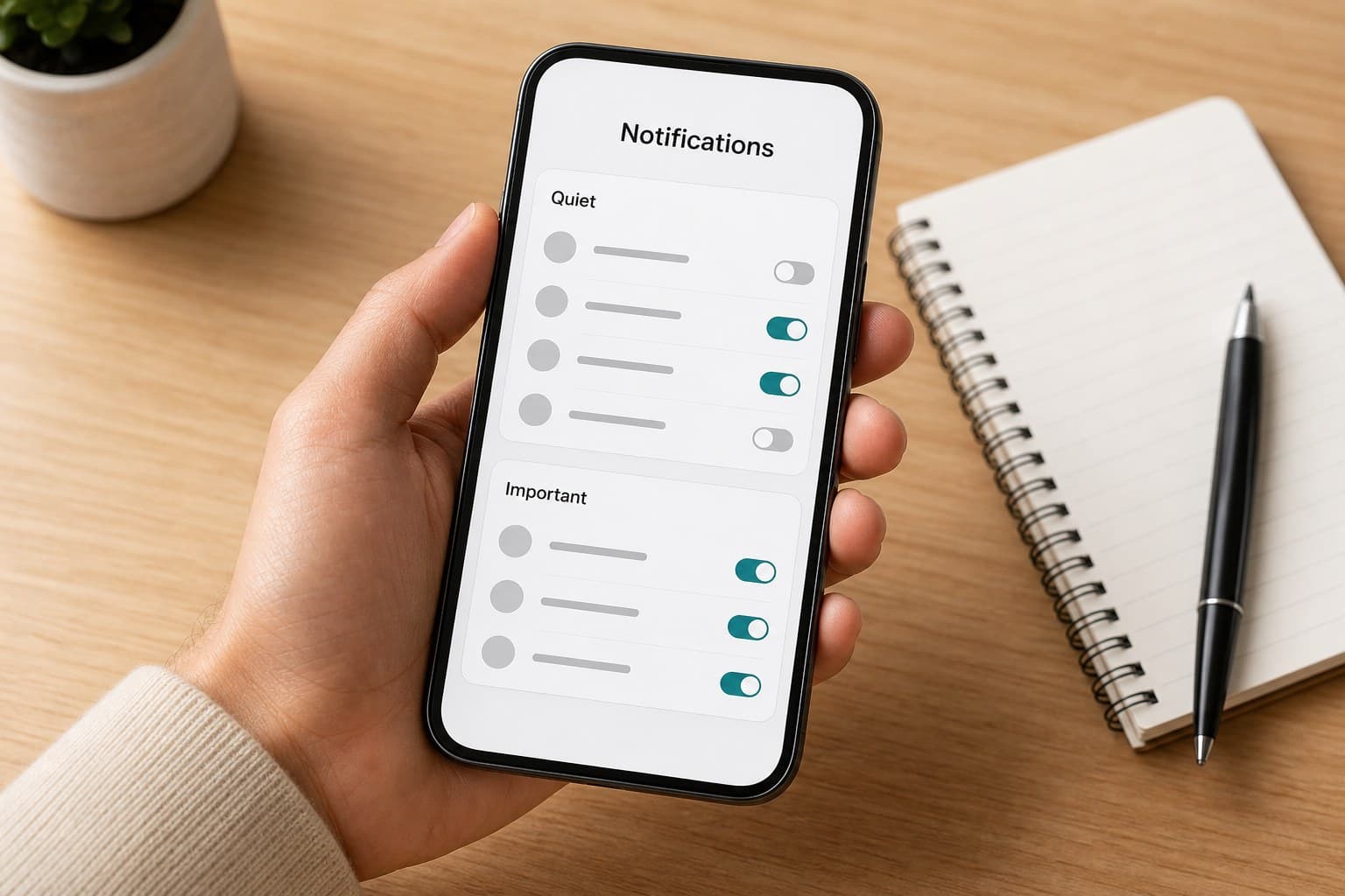 A generic phone notification settings screen