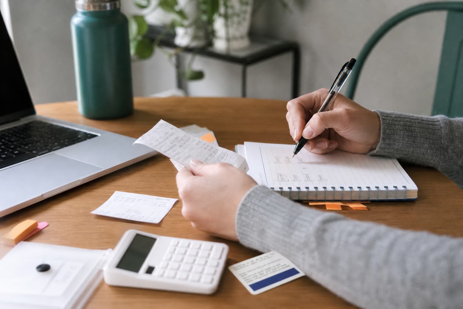 Weekly expense receipt review