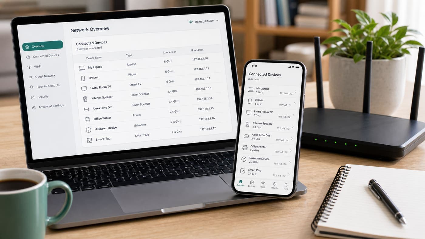 Wi-Fi connected devices list